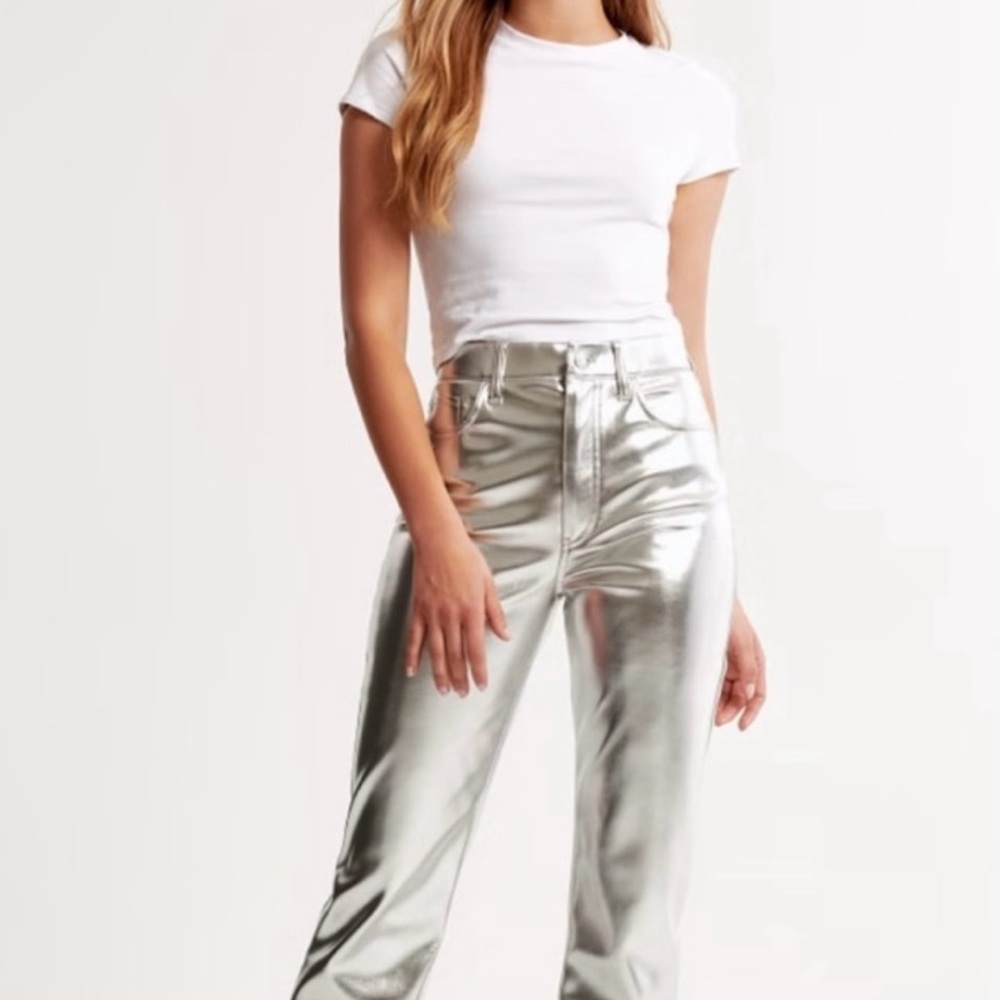 Abercrombie & Fitch Silver Straight Leg Pants